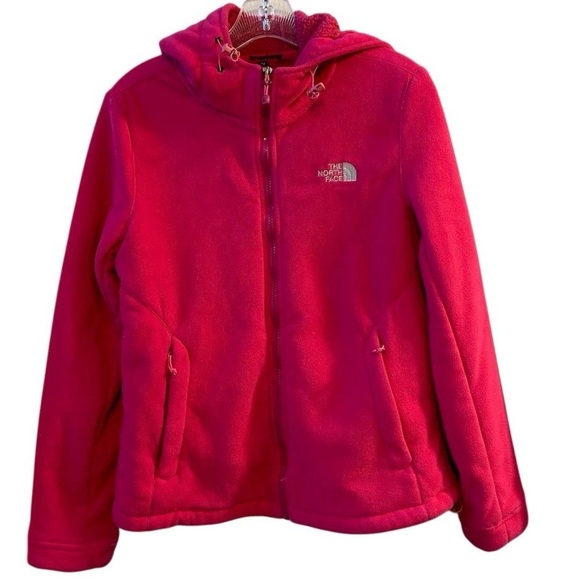 The North Face Women's Pink Sherpa Fleece Hooded Jacket Size M - Picture 1 of 16
